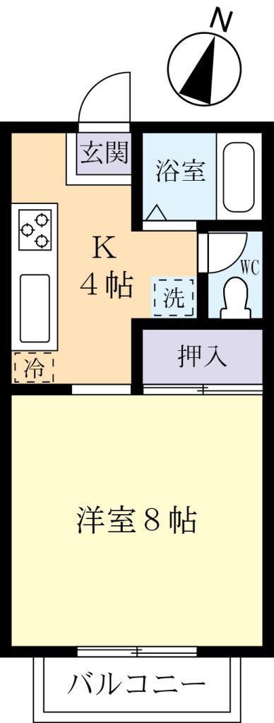 グレイスガーデン(1K/2階)の間取り写真