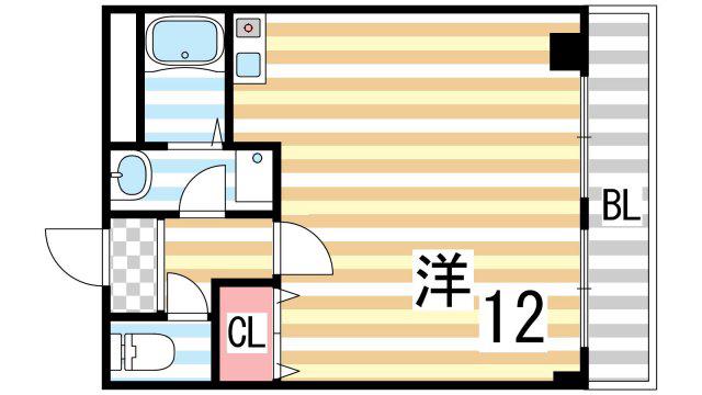 ピュアリティ90(ワンルーム/4階)の間取り写真