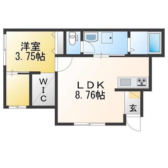 シャロームコートS(1LDK/1階)の間取り写真