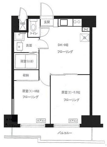 セイコーガーデン11大塚(2DK/8階)の間取り写真