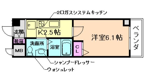 TST池田駅前(1K/5階)の間取り写真