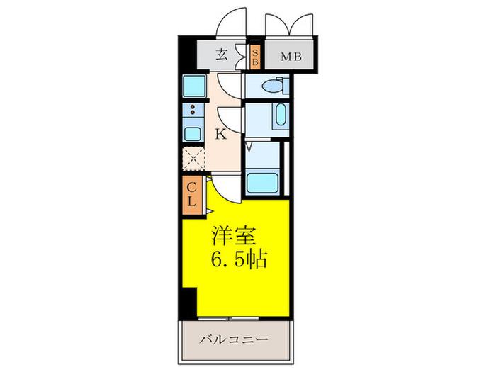 アルティザ江坂(1K/4階)の間取り写真