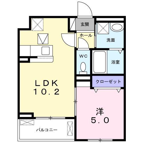 クリーンハイツ(1LDK/1階)の間取り写真