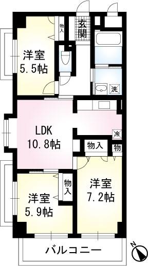 グランドウェラ(3LDK/2階)の間取り写真