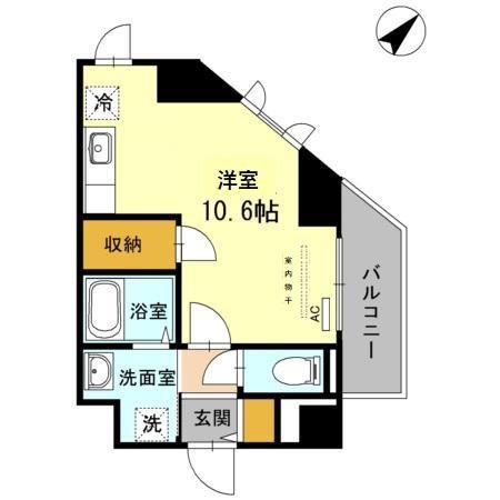 HILL FLAT OSAKI(ワンルーム/3階)の間取り写真