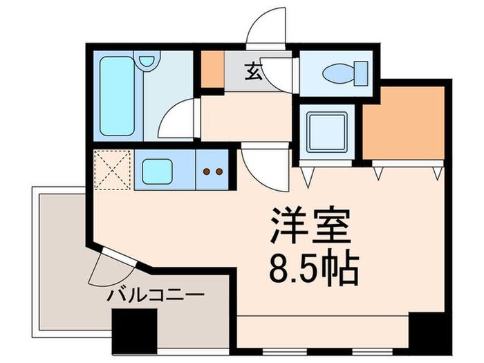 サンパティーク広尾(ワンルーム/4階)の間取り写真