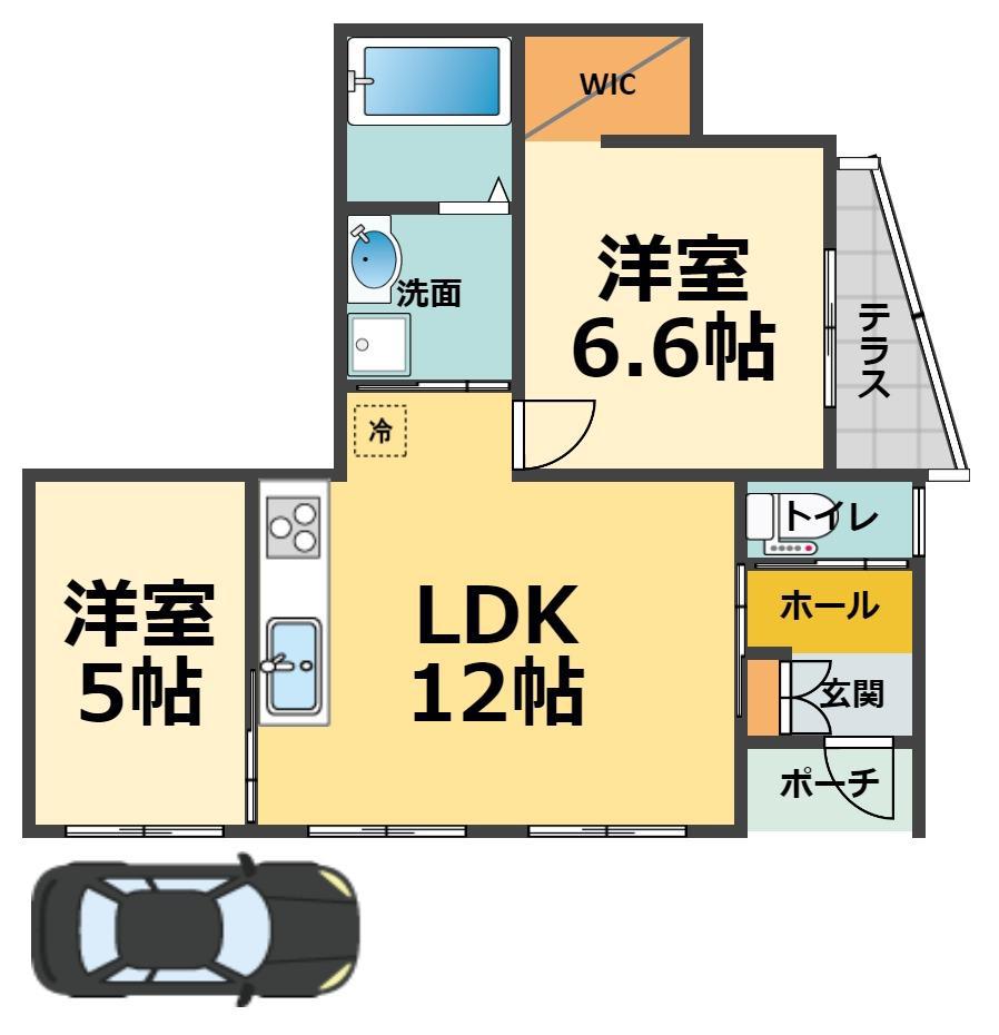 NーFOREST松並町(2LDK/1階)の間取り写真