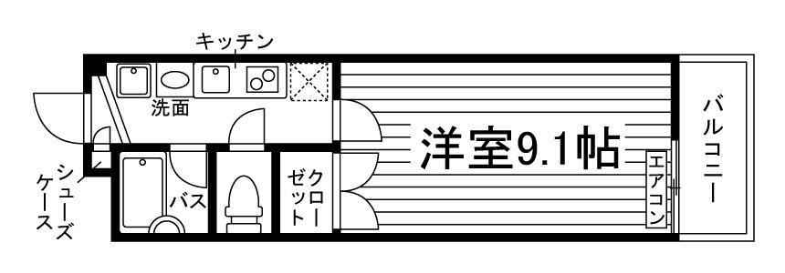 プレミールI(1K/1階)の間取り写真