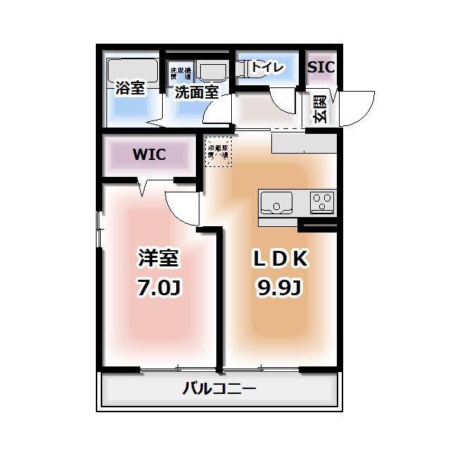 KOMOREBI GARDEN中田本町C(1LDK/2階)の間取り写真