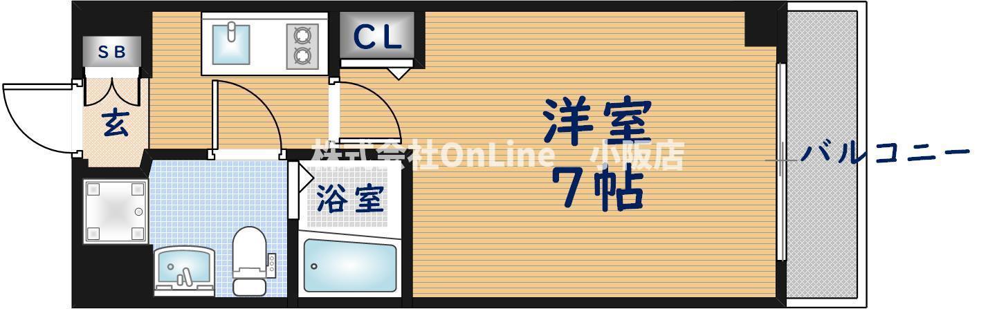 アーク吉田駅前(1K/4階)の間取り写真