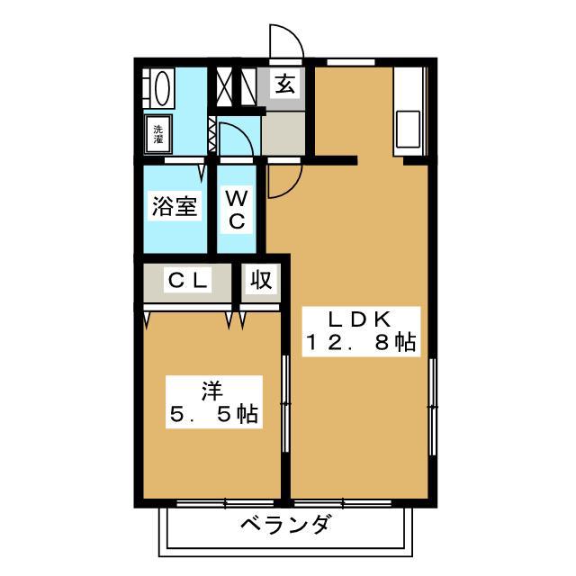 クレストパレス(1LDK/1階)の間取り写真