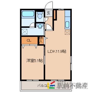 GRANDEUR MANSIONI(1LDK/2階)の間取り写真