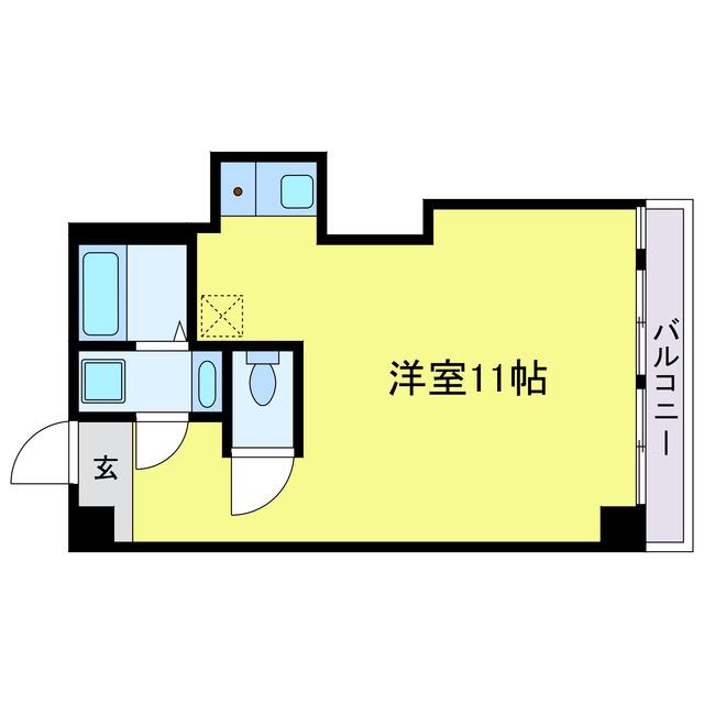 松原マンション(ワンルーム/3階)の間取り写真