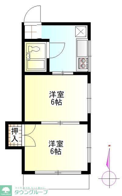 リバーコープ氷川(2K/2階)の間取り写真