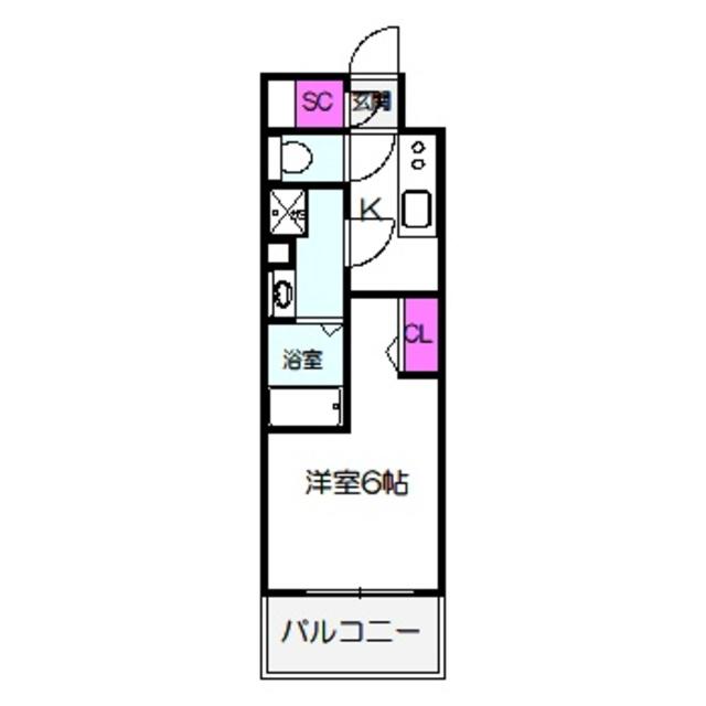 エスリード大阪イーストエッジ(1K/2階)の間取り写真