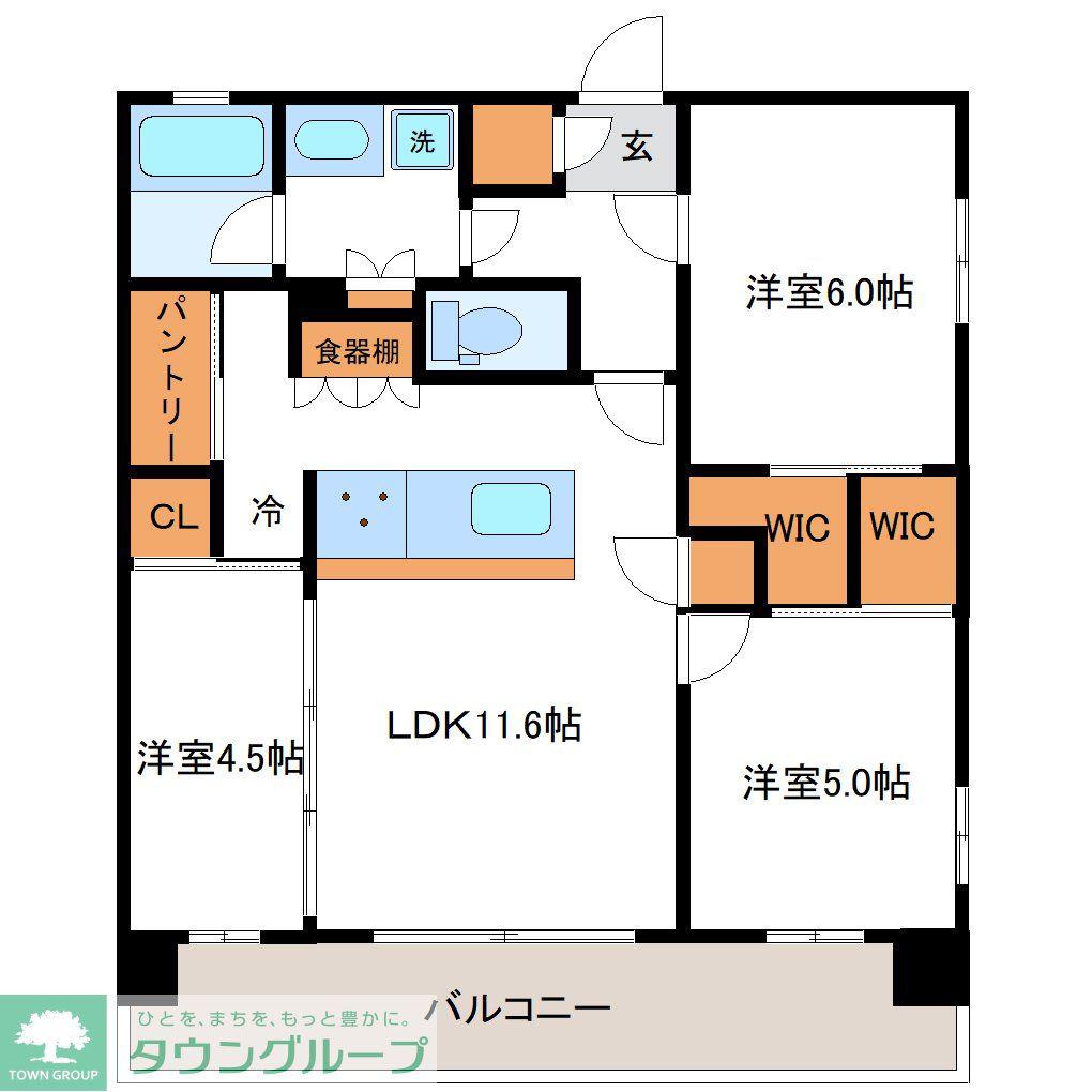 ミオカステーロ向ヶ丘遊園IV(3LDK/8階)の間取り写真