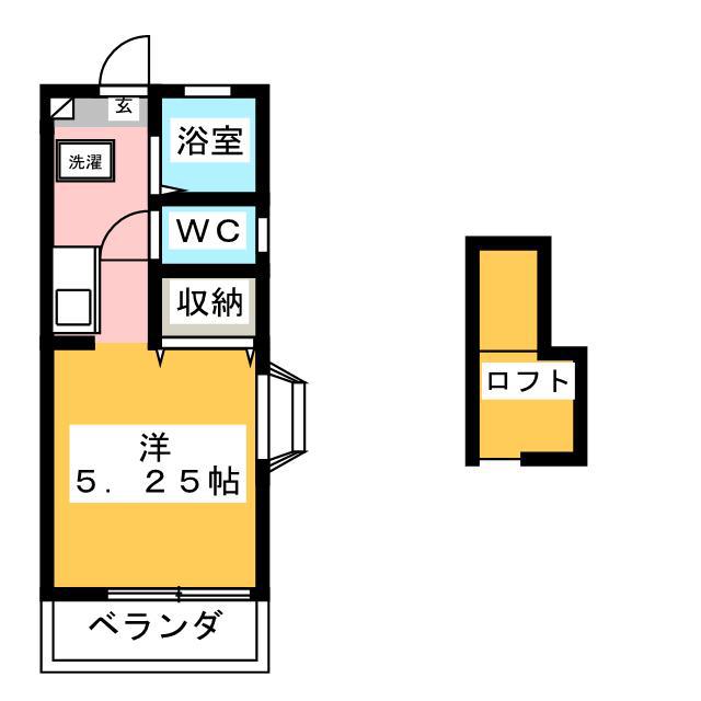 ヒューテック寺山(ワンルーム/2階)の間取り写真