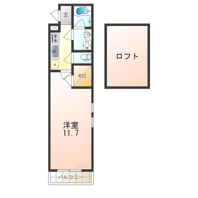 フジパレス津久野III番館(1K/2階)の間取り写真