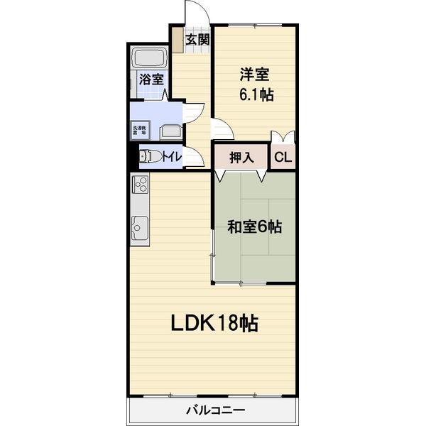 ラフェスタ彦根II(2LDK/4階)の間取り写真