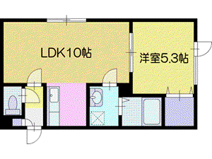 ラフォルトゥーナ文京台(1LDK/2階)の間取り写真