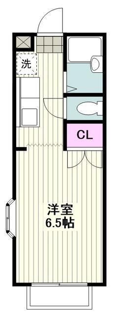 ハミングバード(1K/1階)の間取り写真