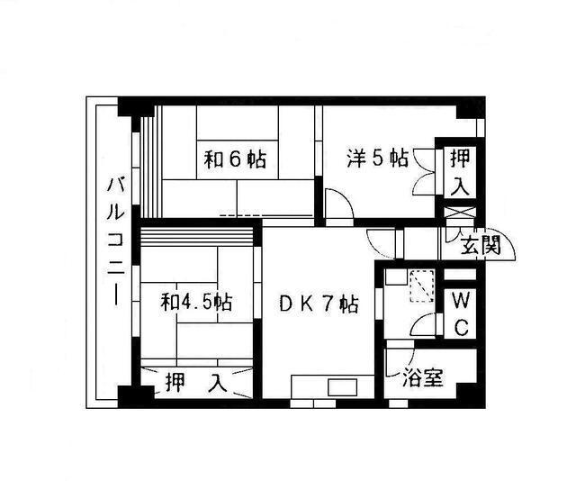 第12岡部ビル(3DK/10階)の間取り写真
