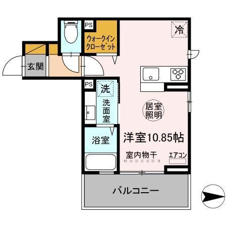 FORTUNE(ワンルーム/3階)の間取り写真