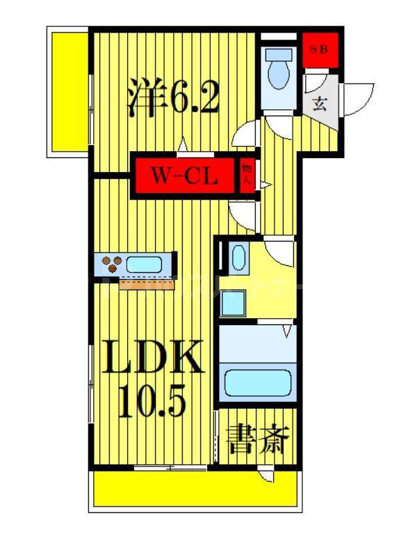 ステーションヒルズ本八幡(1LDK/1階)の間取り写真