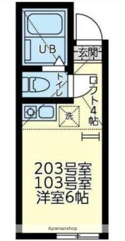 ユナイト追浜モンペリエ(ワンルーム/2階)の間取り写真