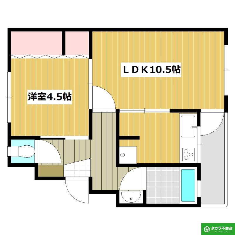 東和荘A棟(1LDK/1階)の間取り写真