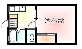 カーサM(1K/2階)の間取り写真