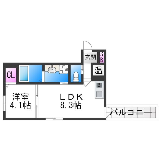 F ASECIA 日の華(1LDK/3階)の間取り写真