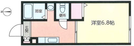 ディアコート(1K/1階)の間取り写真