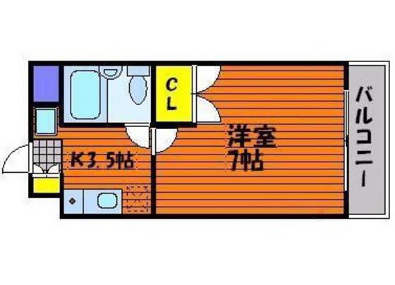 ルイシャトレ厚生町(1K/4階)の間取り写真