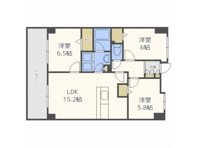 ホーリーフォート南平岸(3LDK/3階)の間取り写真