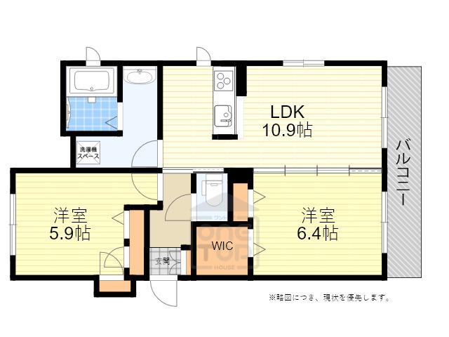 シャーメゾン南茨木(2LDK/2階)の間取り写真