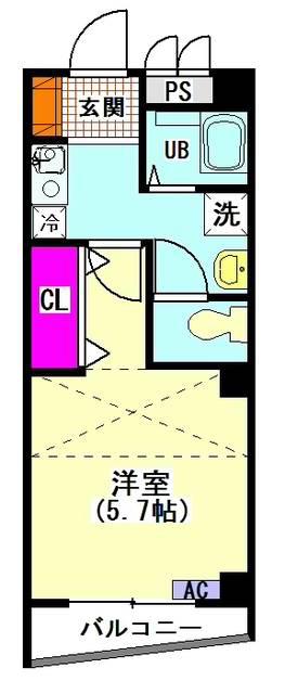サンライズ(1K/3階)の間取り写真