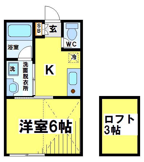 アズロッソ(1K/1階)の間取り写真
