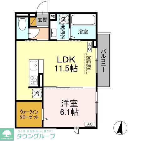 FOREST A(1LDK/3階)の間取り写真