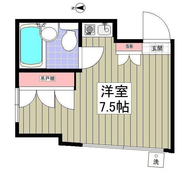 VILLA石神井(ワンルーム/1階)の間取り写真