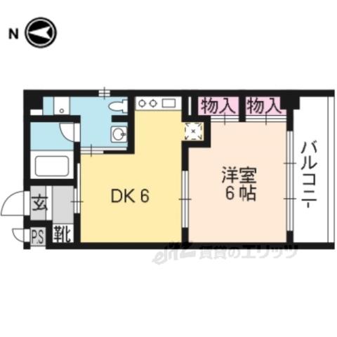 スタンザ桂(1DK/3階)の間取り写真