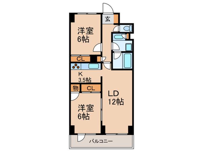 レジディア目白(2LDK/6階)の間取り写真