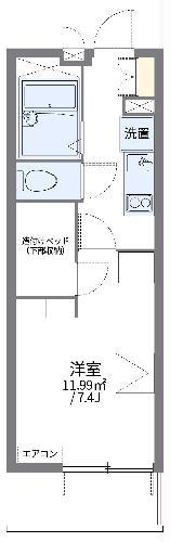 レオパレスHARADAII(1K/3階)の間取り写真