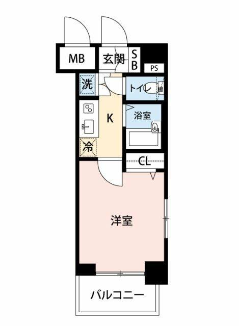 ロアール早稲田大学前弐番館(1K/6階)の間取り写真