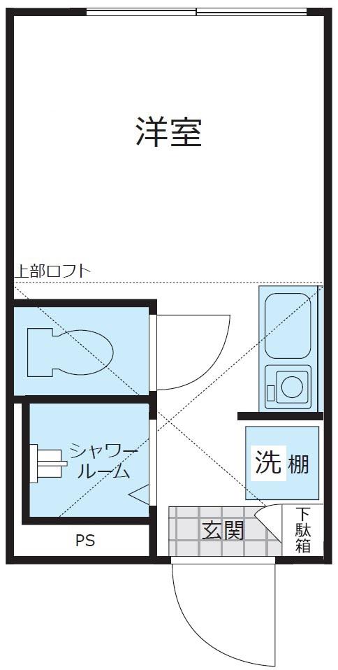 SHANTI CASA四谷若葉(ワンルーム/2階)の間取り写真