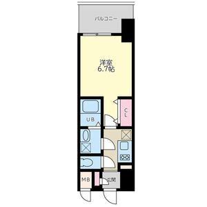 QUINTET NAMBA(1K/2階)の間取り写真