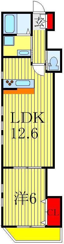 LIBERTE(1LDK/3階)の間取り写真