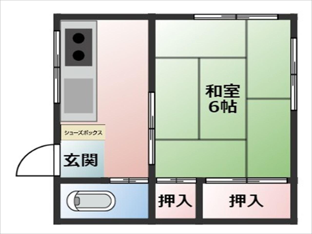 深野荘(1K/1階)の間取り写真