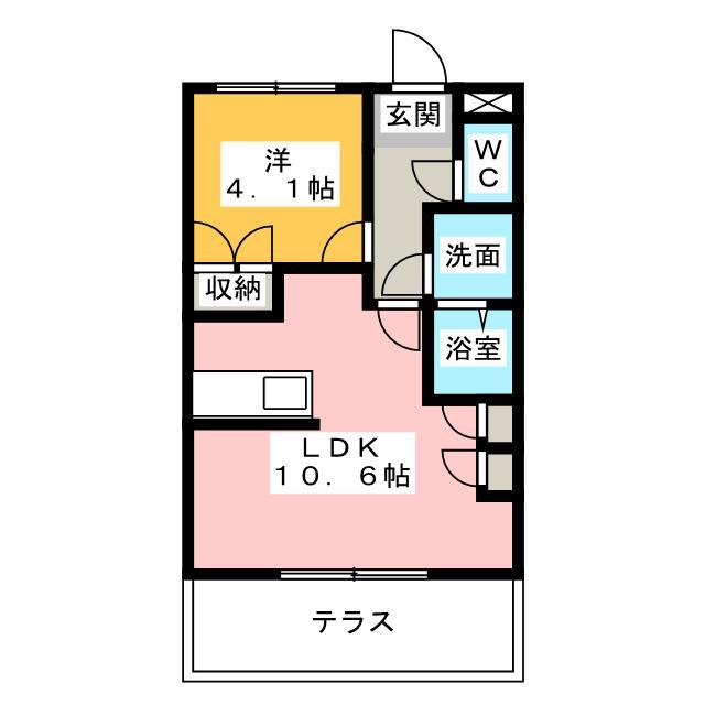 トリュイートII(1LDK/1階)の間取り写真