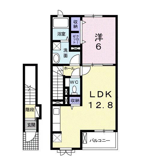 ロータス(1LDK/2階)の間取り写真